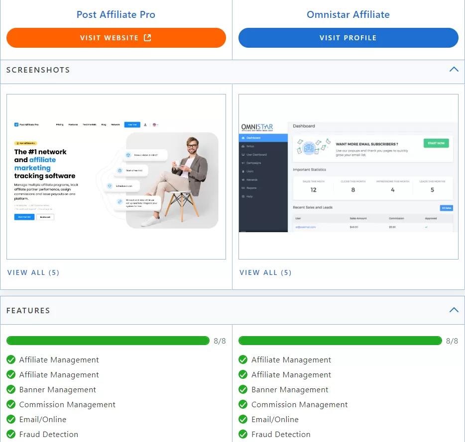 Post Affiliate Pro vs OSI Affiliate