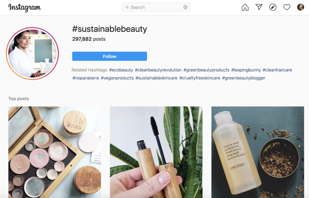 példa hashtag használatára az Instagram kereséshez