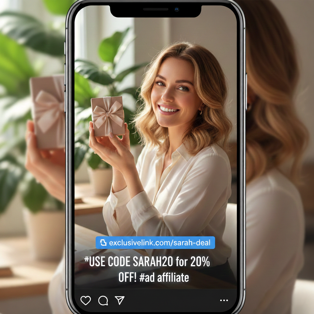 Influencer megosztja személyre szabott kuponkódjait közönségével