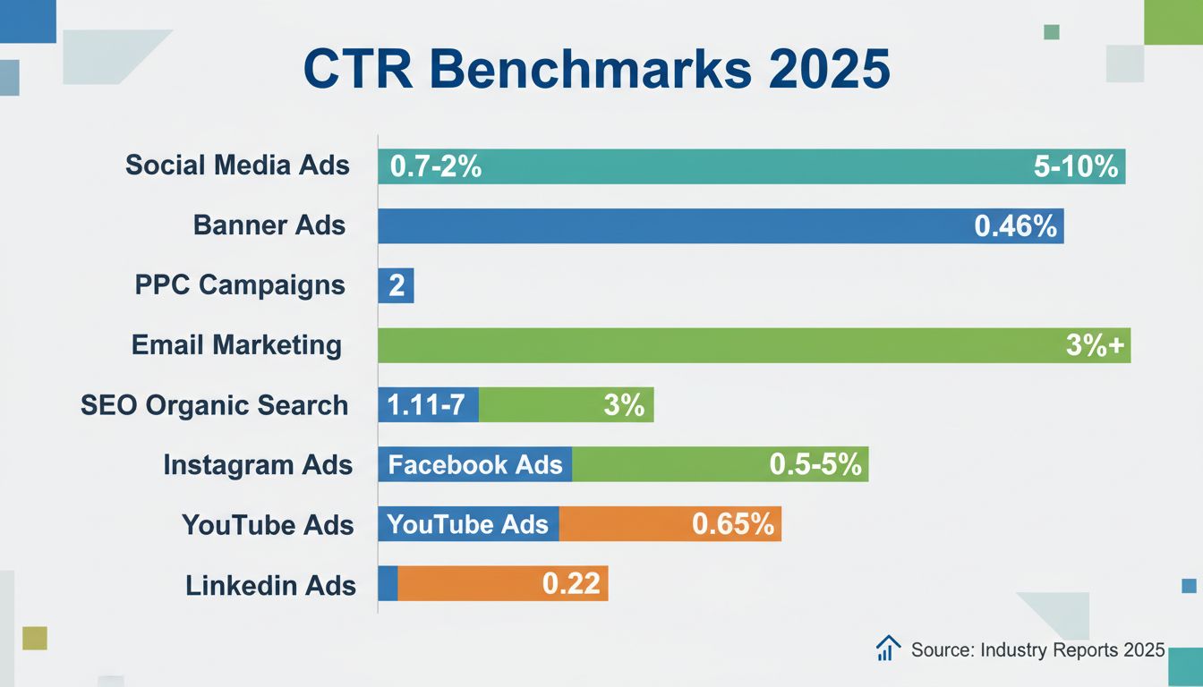 CTR benchmarkok 2025-ben digitális marketing csatornánként