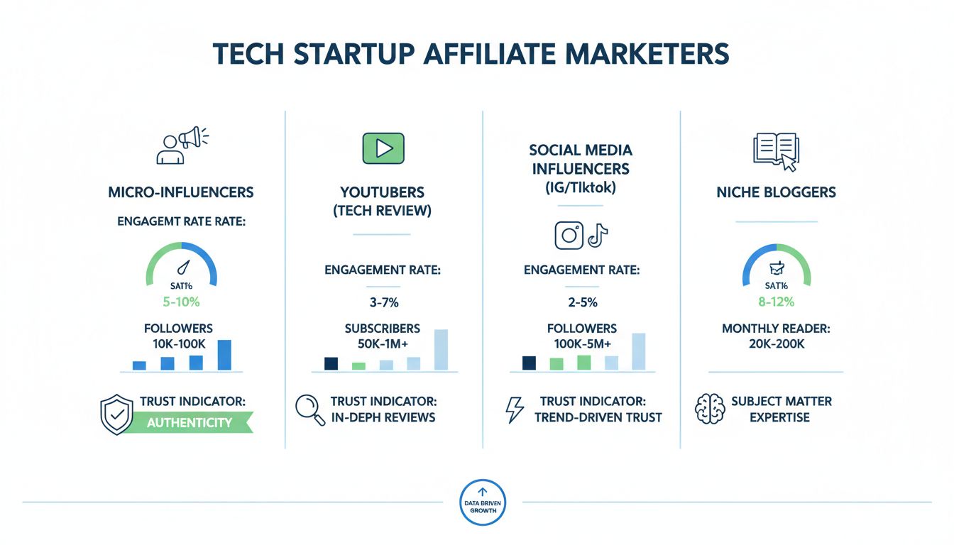 Milyen típusú affiliate marketingeseket érdemes keresnie egy tech startupnak?