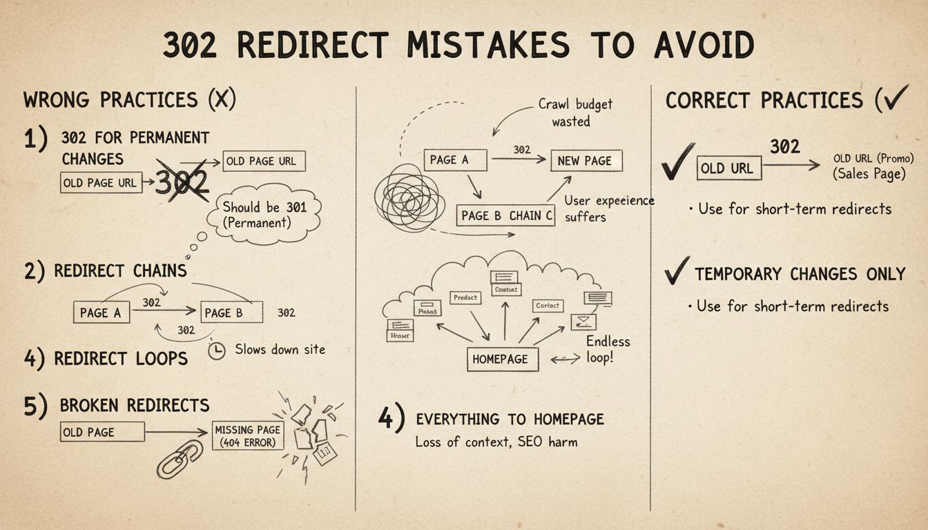 Mit érdemes elkerülni a 302-es átirányítások használatakor: Legjobb gyakorlatok