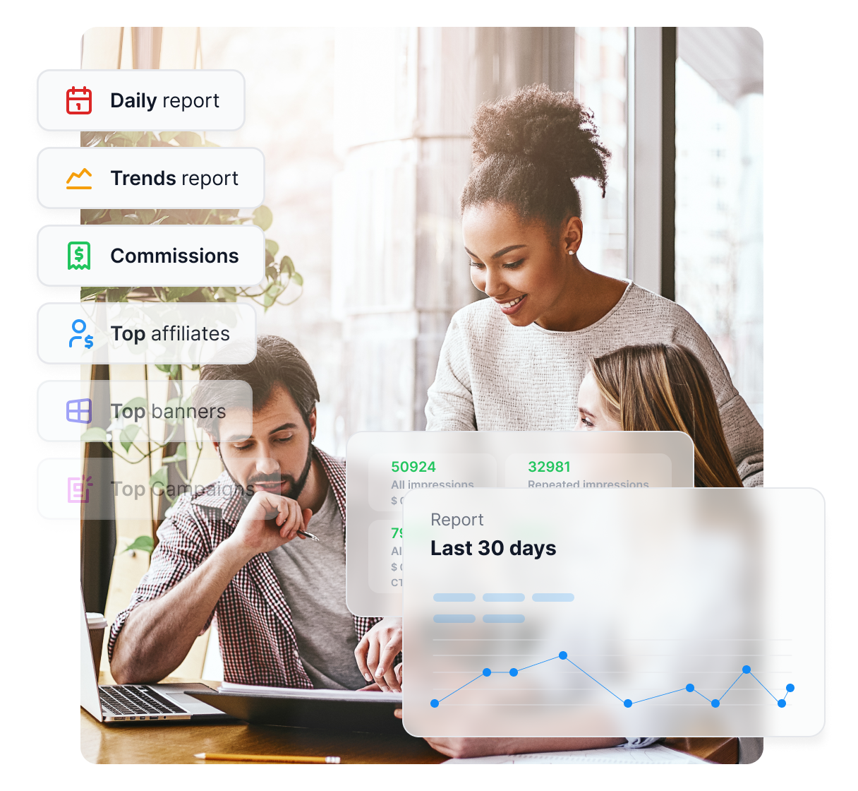 Részletes trendjelentések a Post Affiliate Pro-ban.