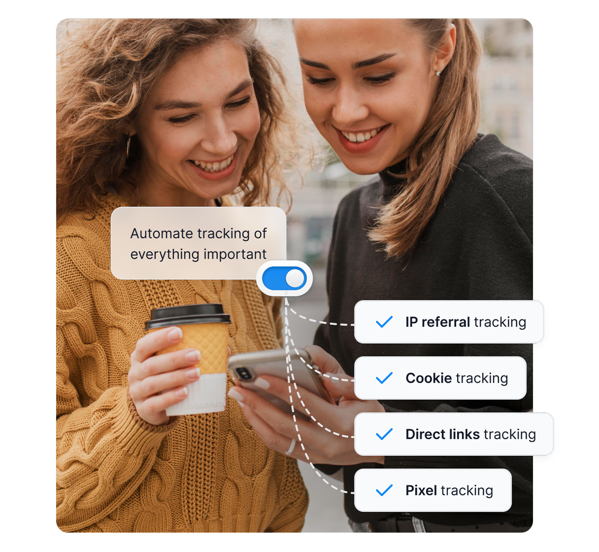 Egy infografika bemutatja, hogy a Post Affiliate Pro milyen területeken segíthet, mint például a közönség azonosítása, jutalékstruktúrák létrehozása és egyebek.