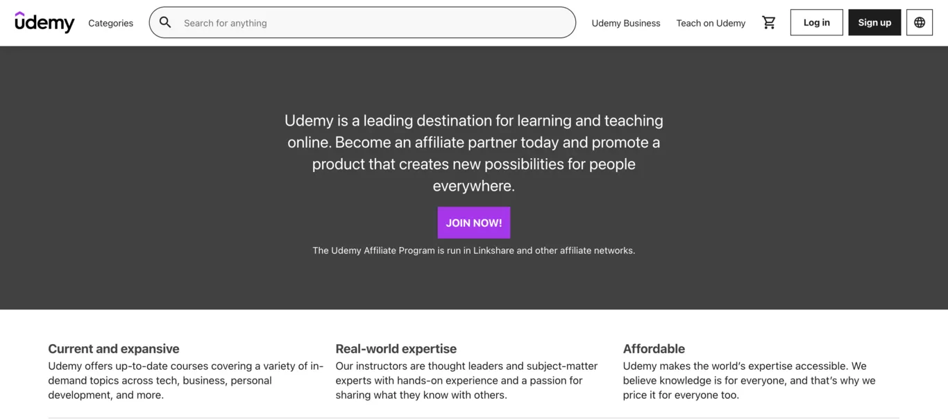 Legjobb affiliate programok Udemy