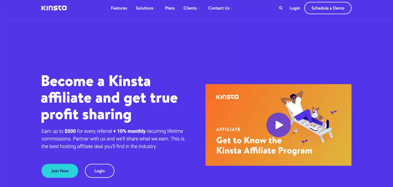 Top affiliate programok Kinsta