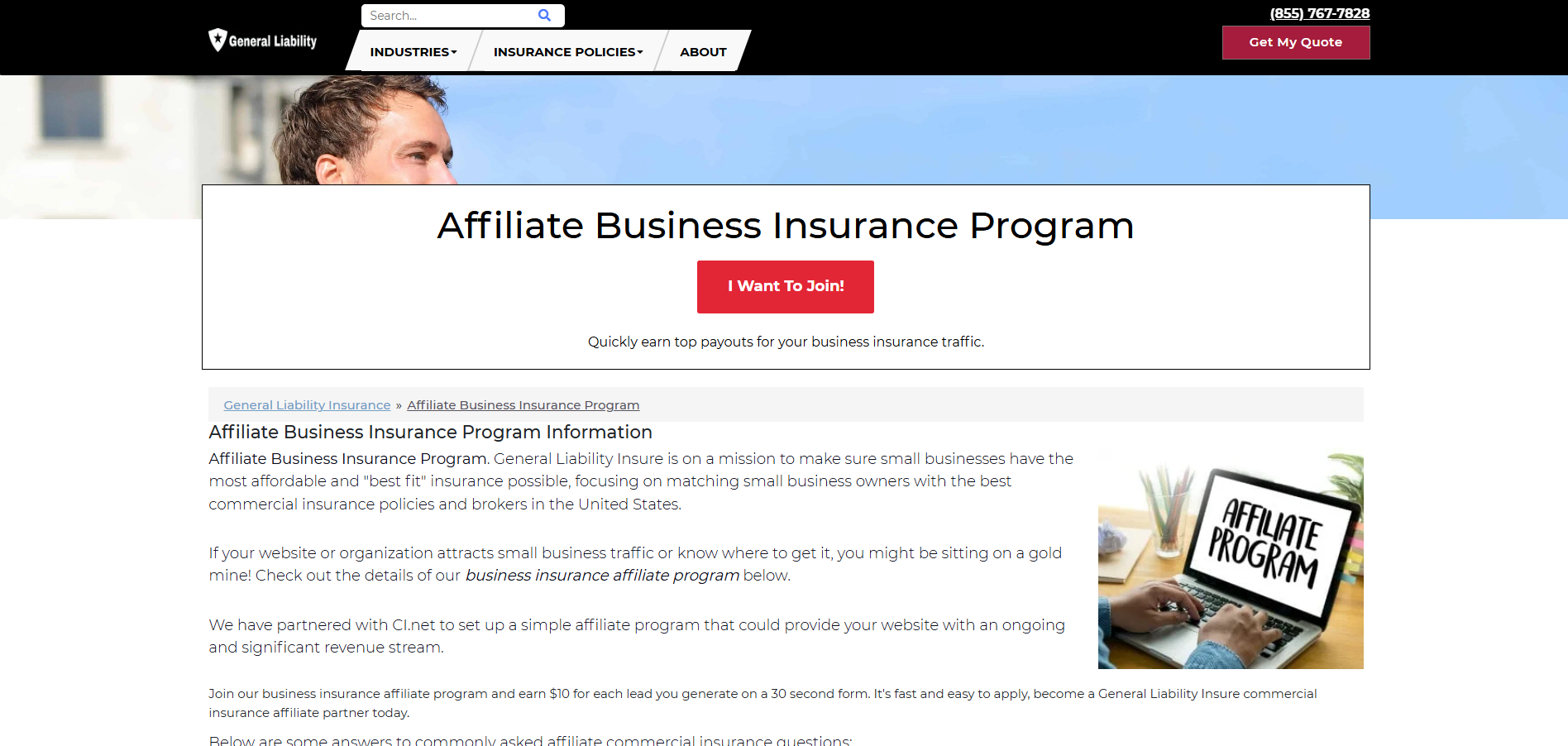 Affiliate Business Insurance Program