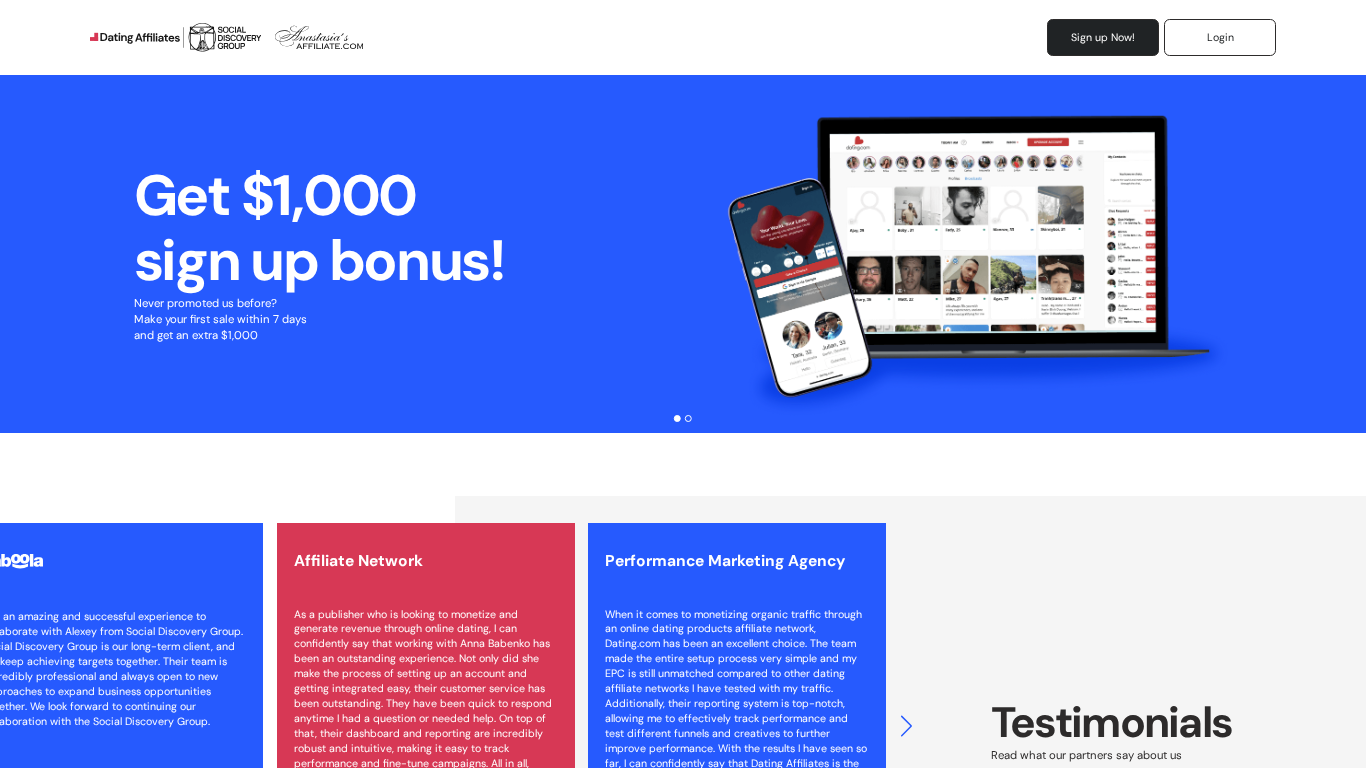 Dating Group Partnerprogram