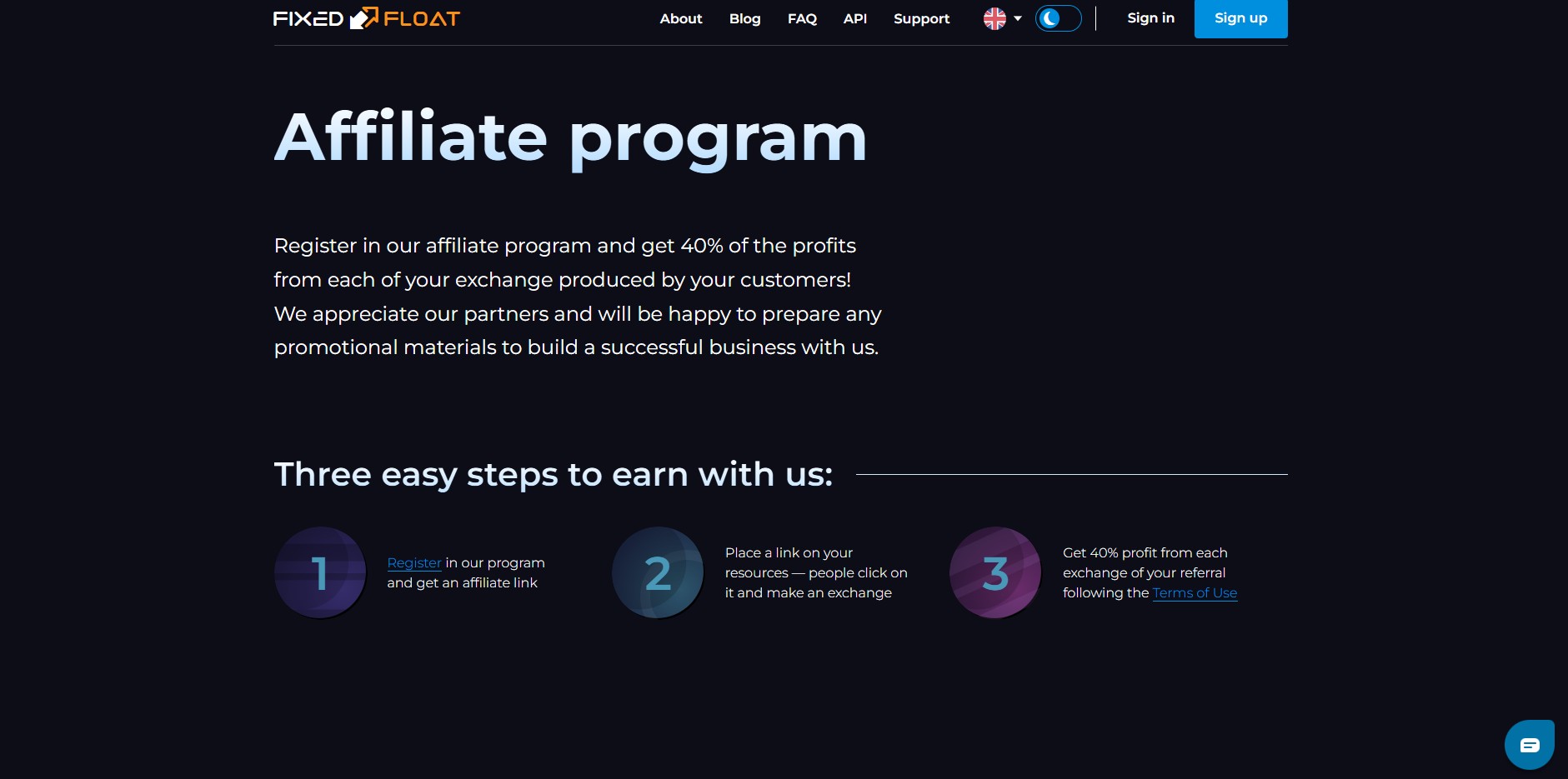FixedFloat Partnerprogram