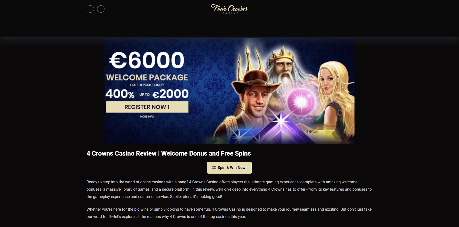 Four Crowns Casino Partnerprogram