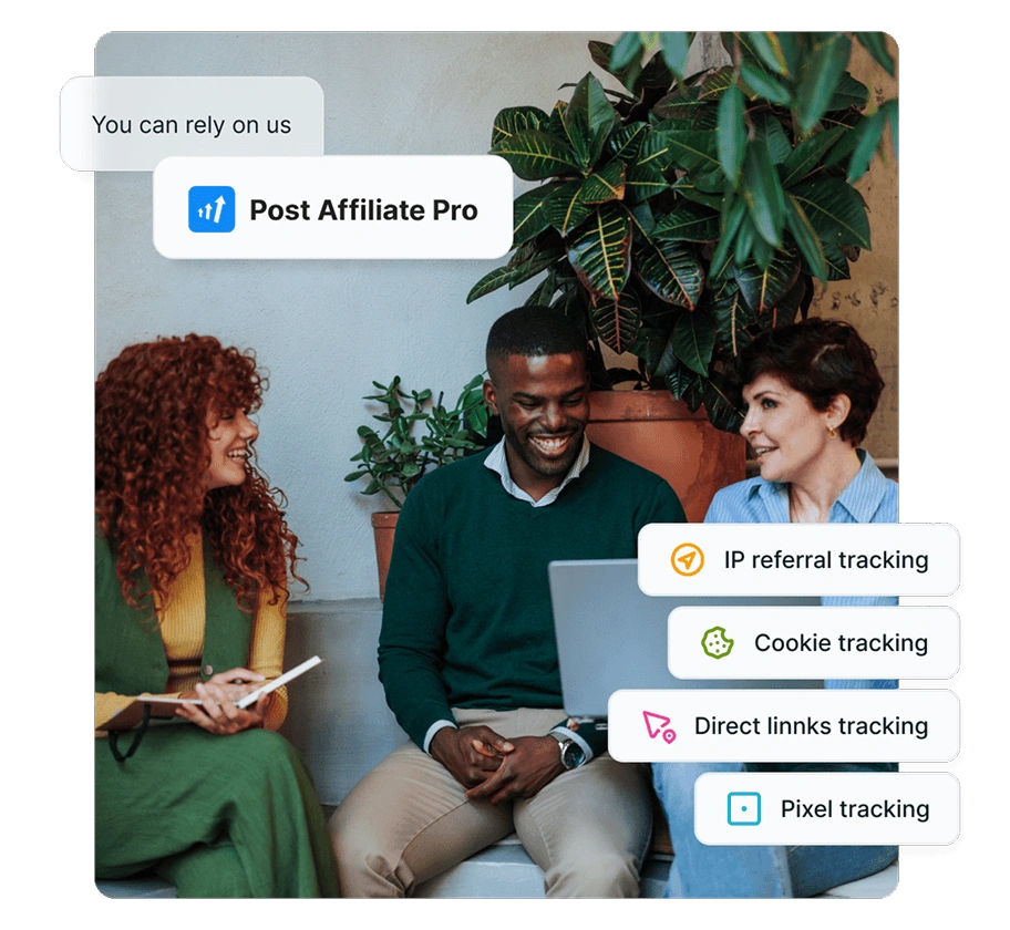 A Post Affiliate Pro irányítópultjának képernyőképe általános áttekintéssel és mérőszámokkal.
