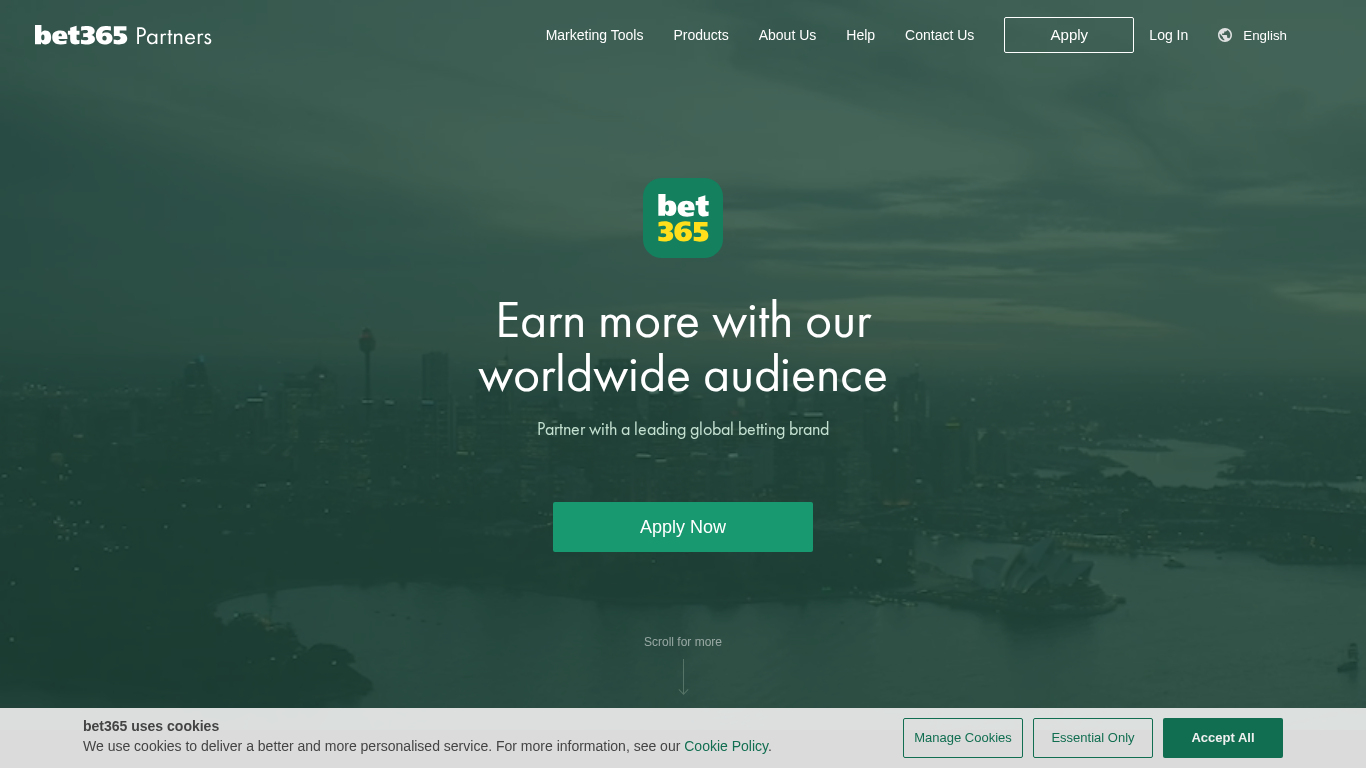 Bet365 Partners partnerprogram weboldal
