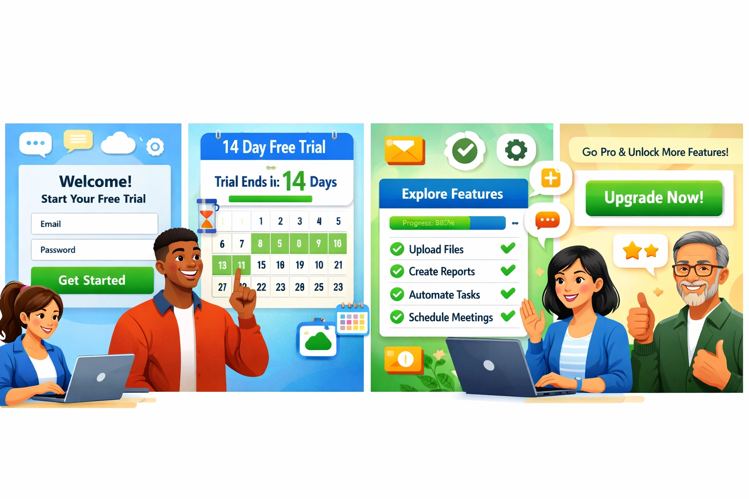 Ingyenes próbaverzió onboarding