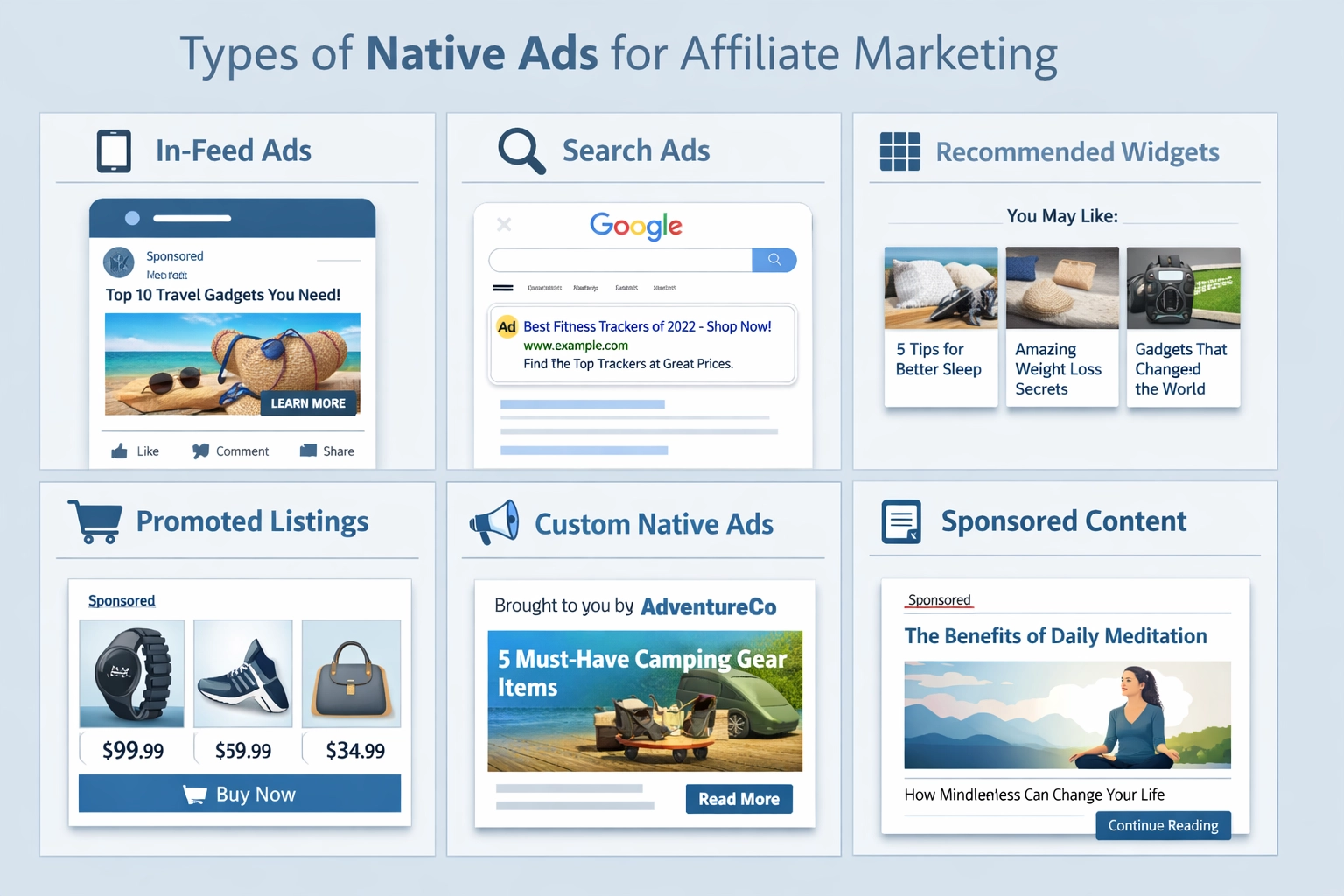 Hat natív hirdetéstípus affiliate marketinghez