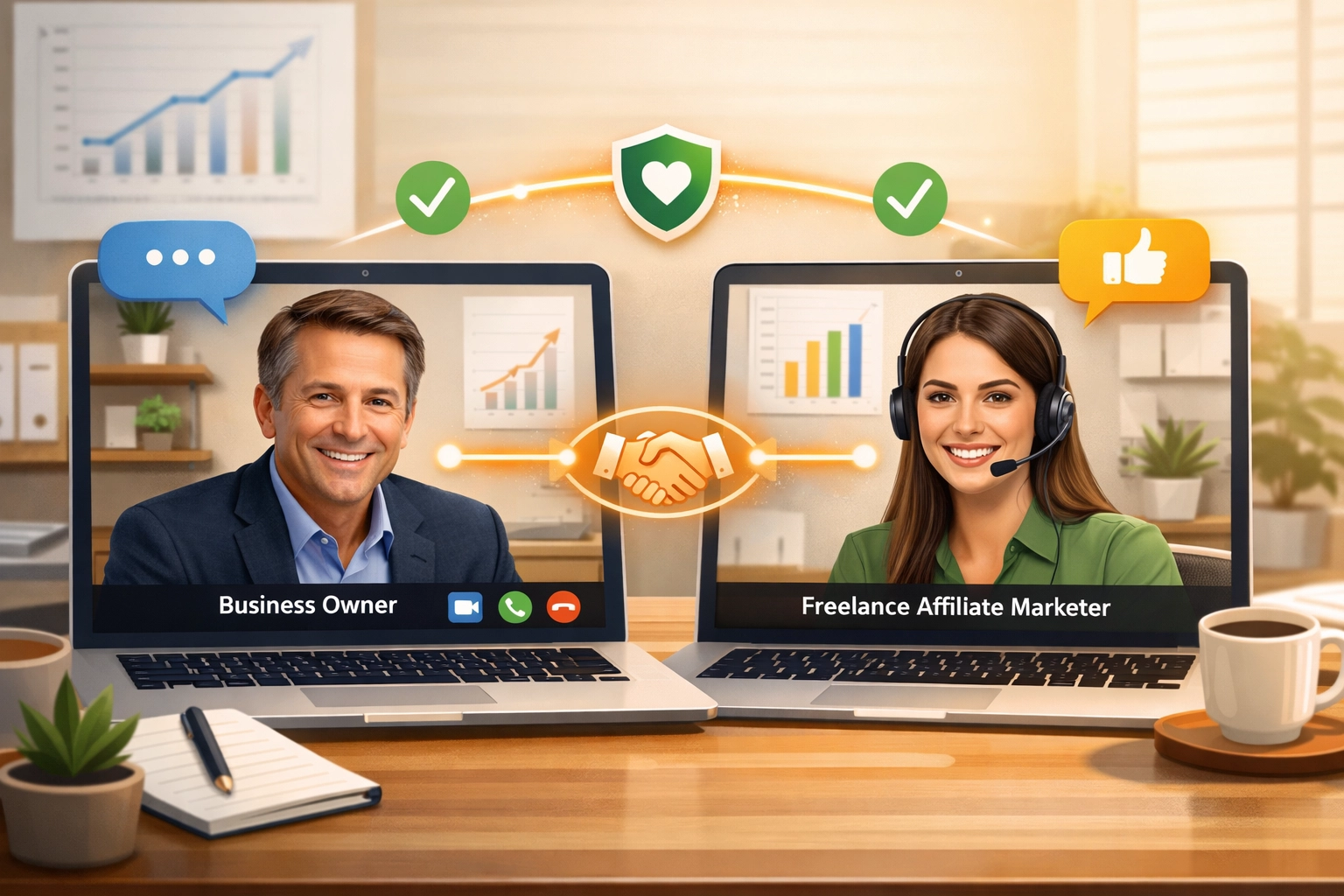Közvetlen, személyes kommunikáció vállalkozó és szabadúszó affiliate marketinges között