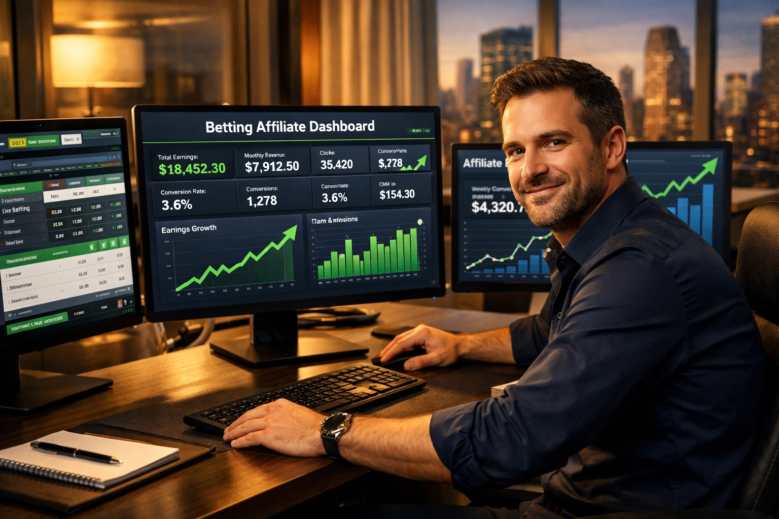 Fogadási partnerprogram bevételi esettanulmány: $0-tól $10 000 havi bevételig