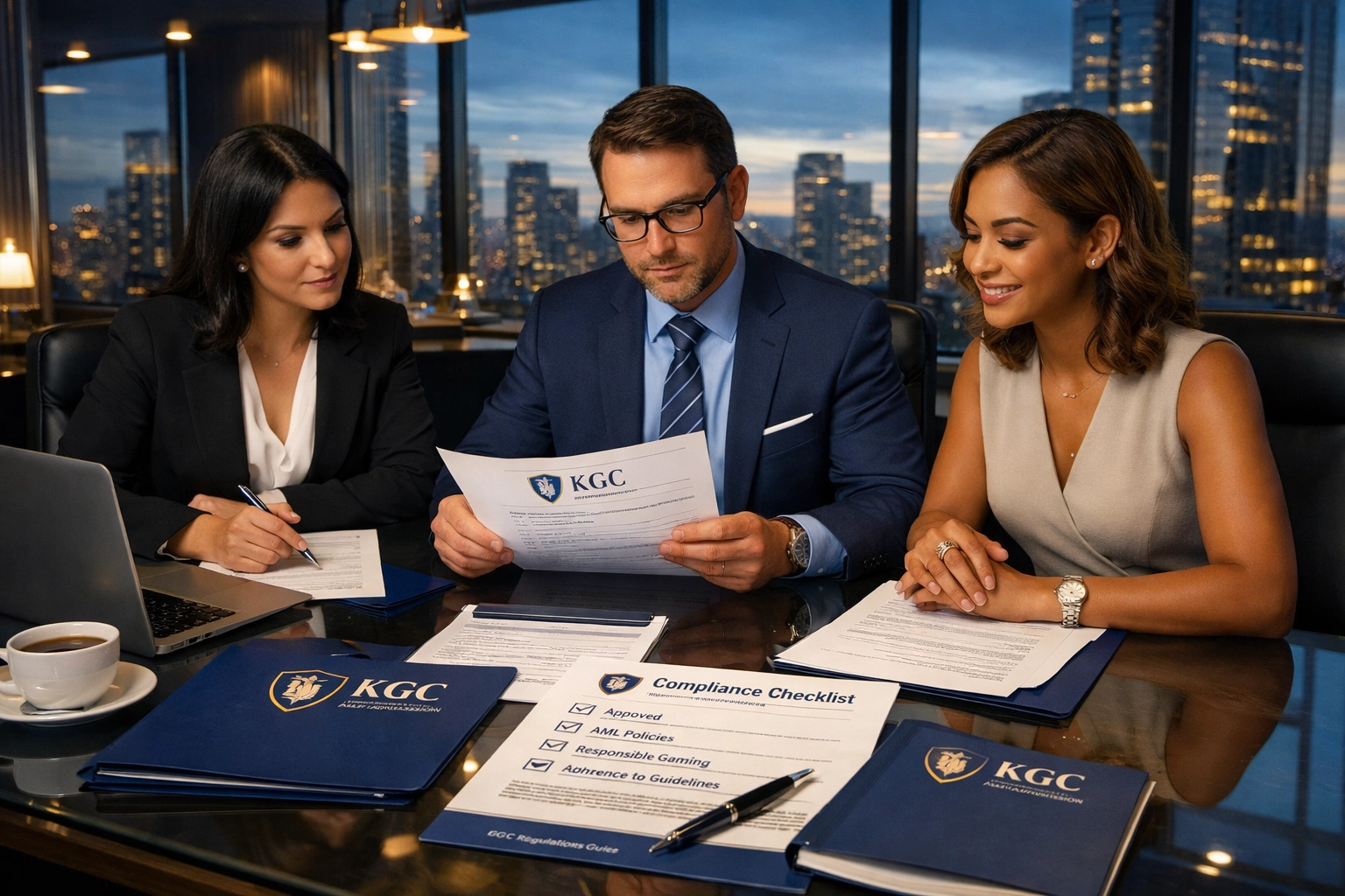 Megfelelőségi csapat KGC szabályozási dokumentumokat vizsgál