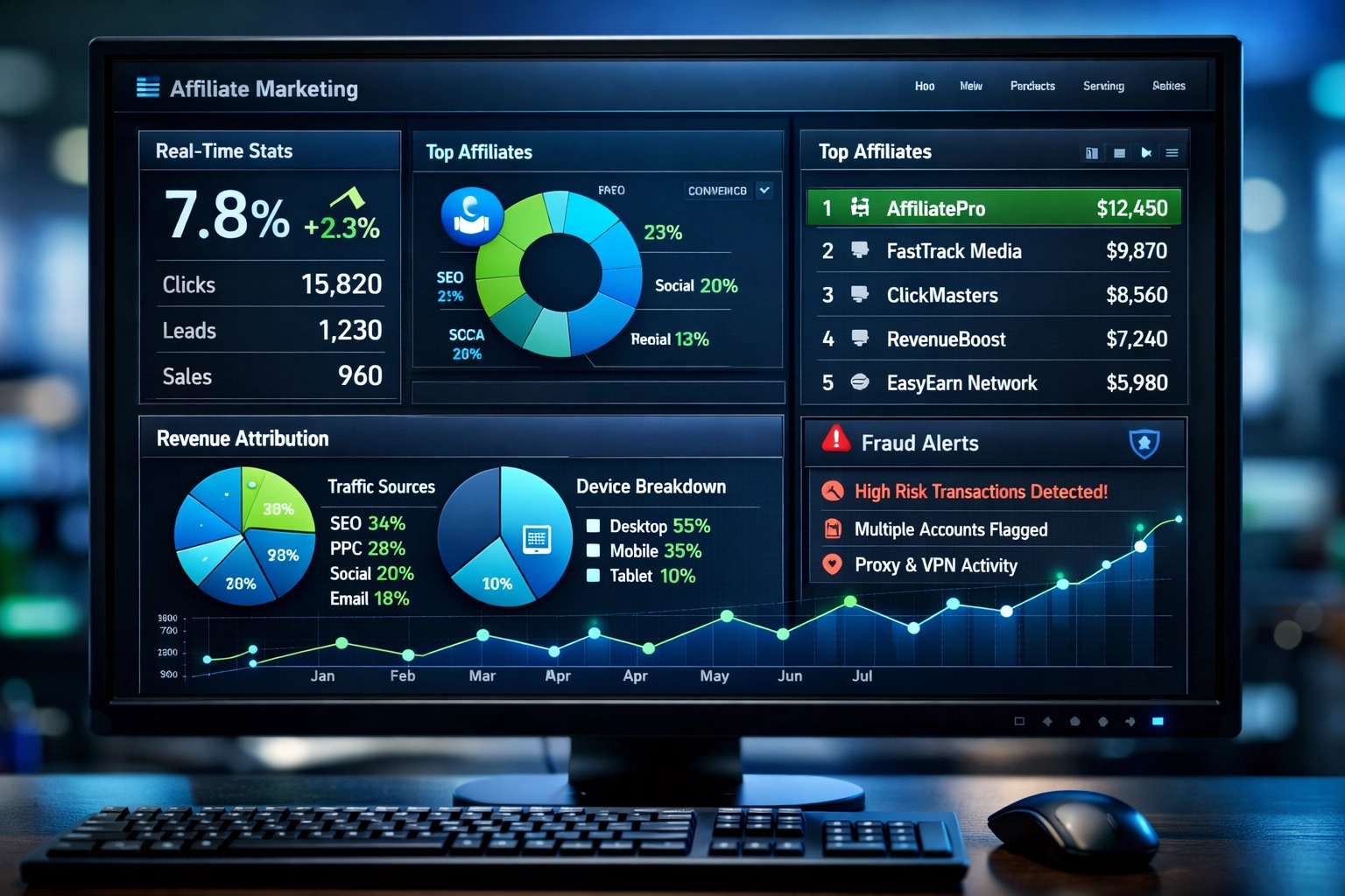 Analitikai dashboard teljesítménymutatókkal