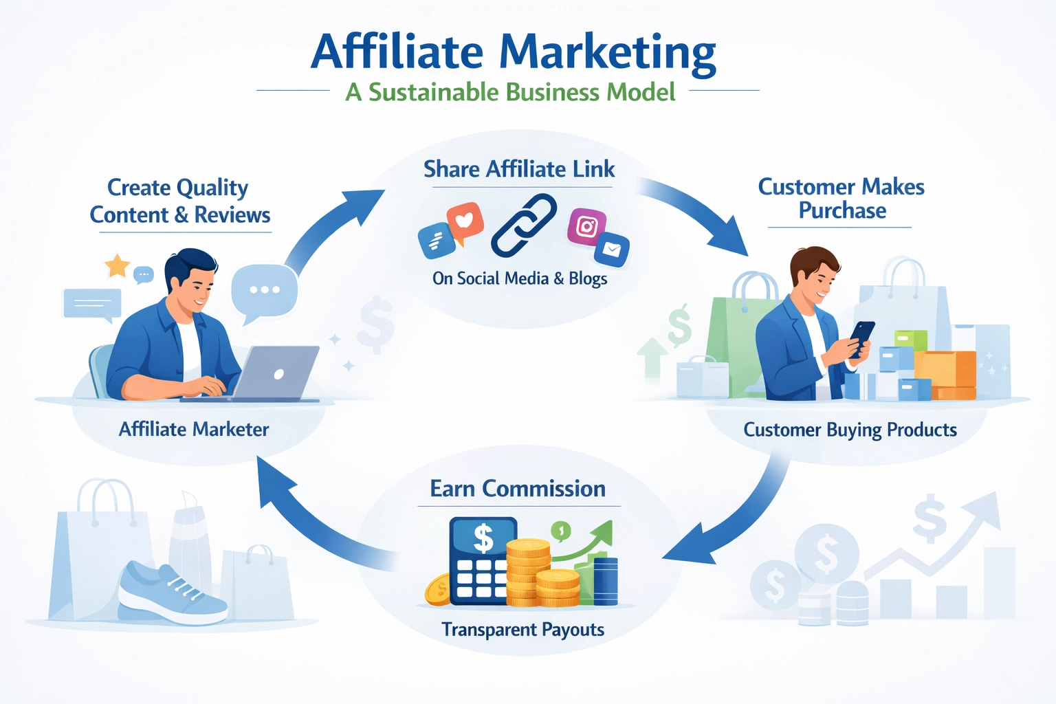 Affiliate marketing folyamat: fenntartható, jutalékalapú modell