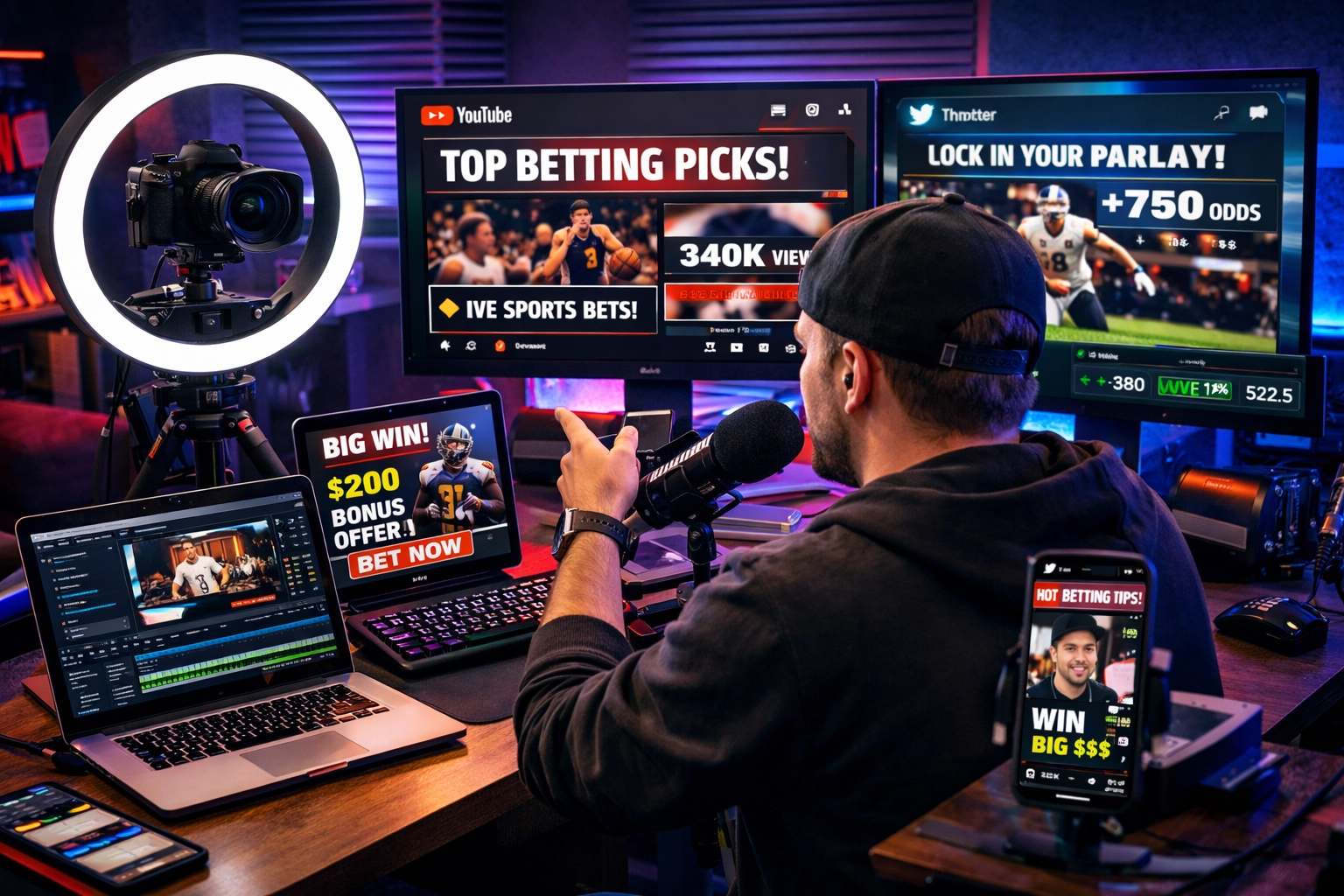 Tartalomkészítő fogadási partner videók rögzítés közben