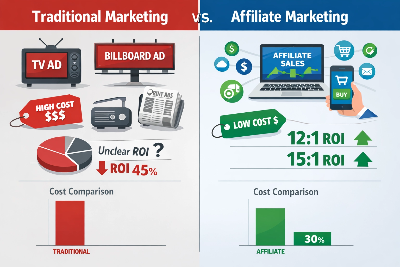 Affiliate Marketing vs Traditional Marketing Comparison