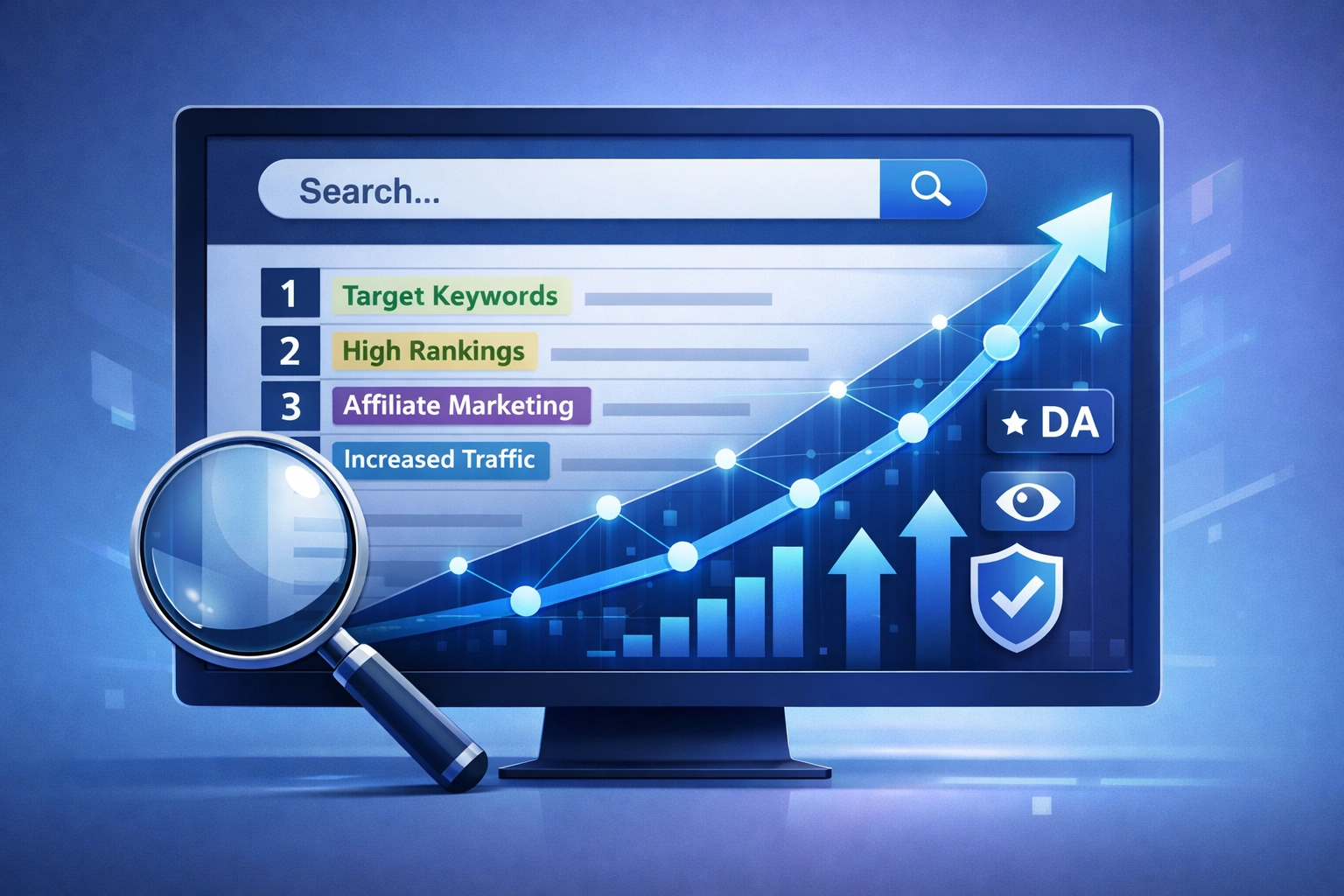 SEO növekedési és keresőoptimalizálási vizualizáció