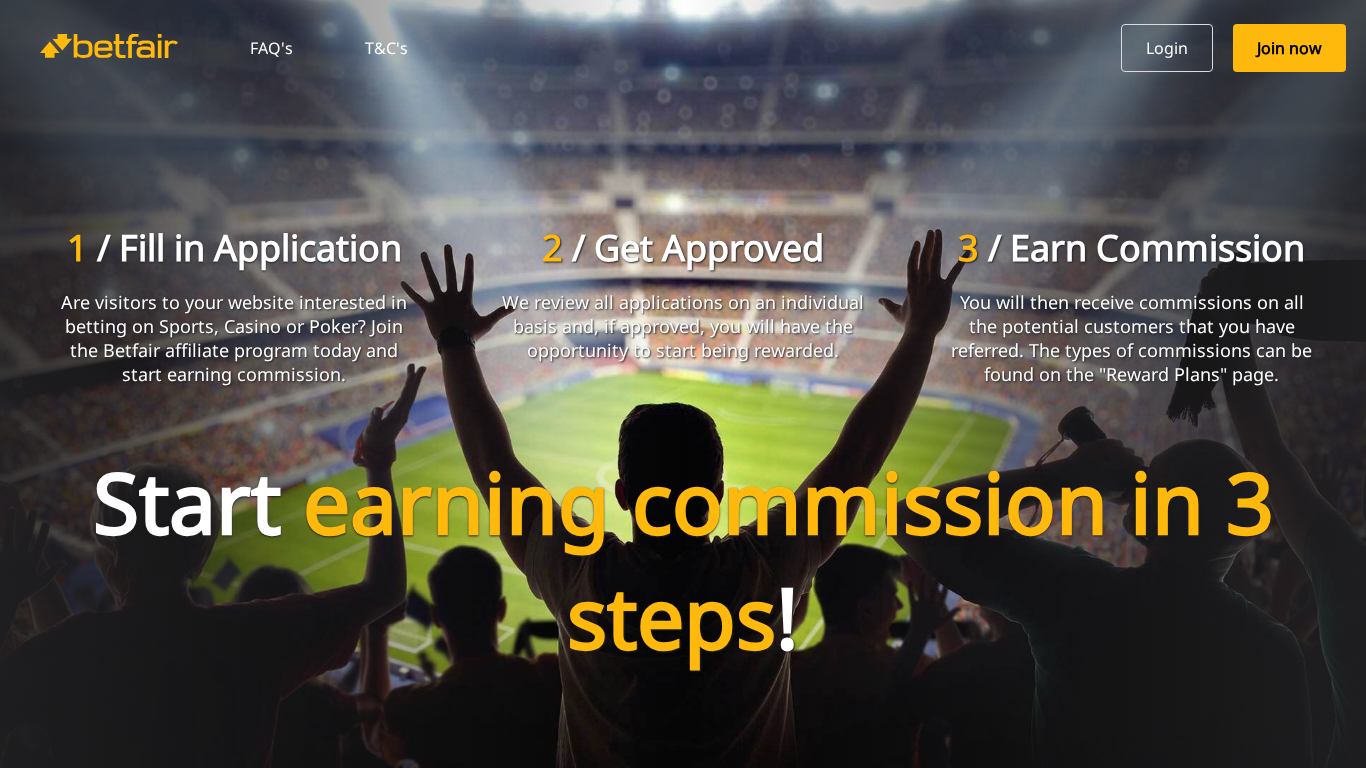 Betfair Partners partnerprogram weboldal