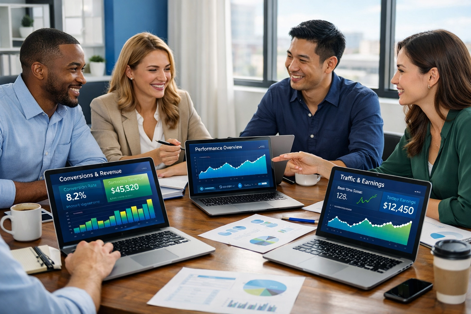 Professzionális csapat partner marketing stratégián dolgozik