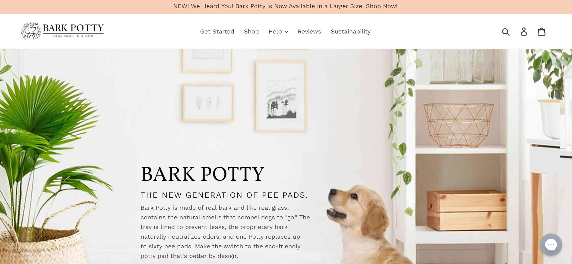 Bark Potty website screenshot
