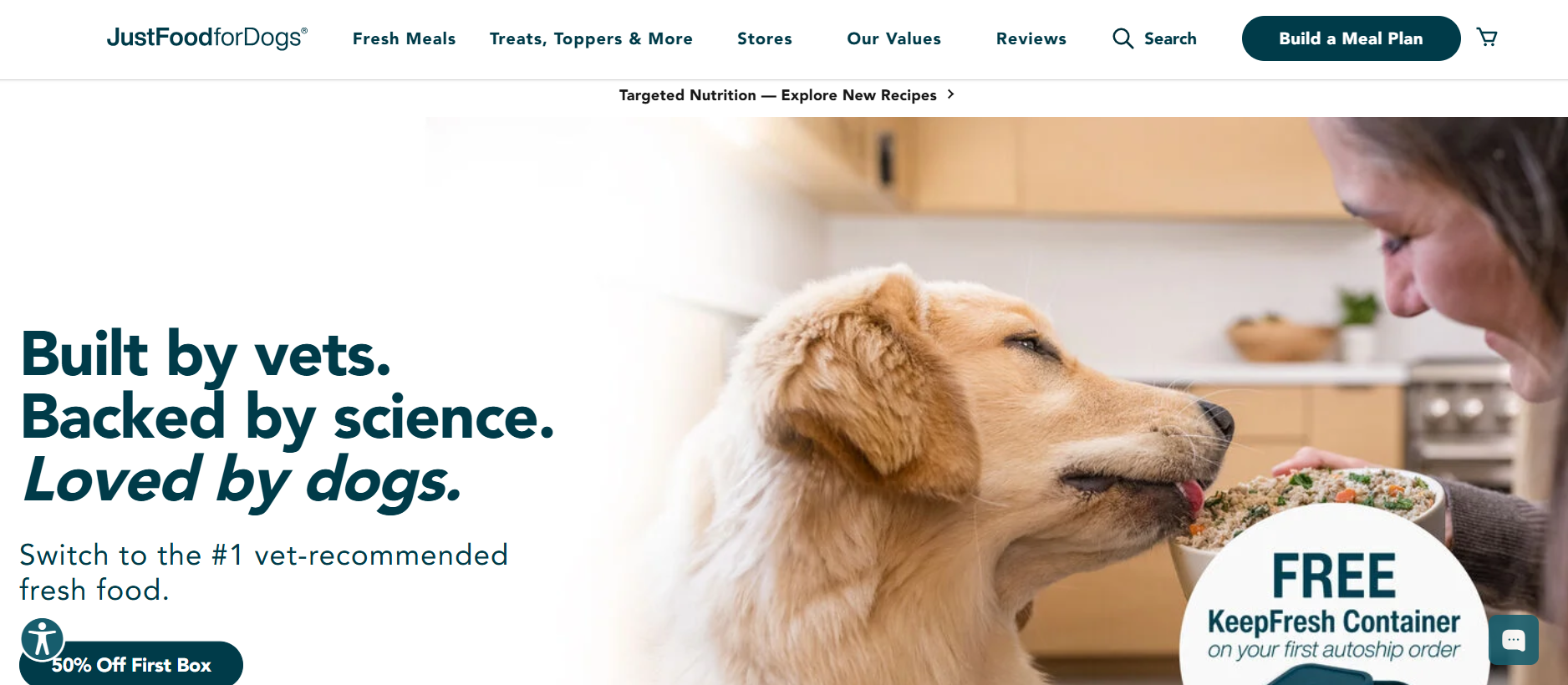 Just Food For Dogs weboldal képernyőkép