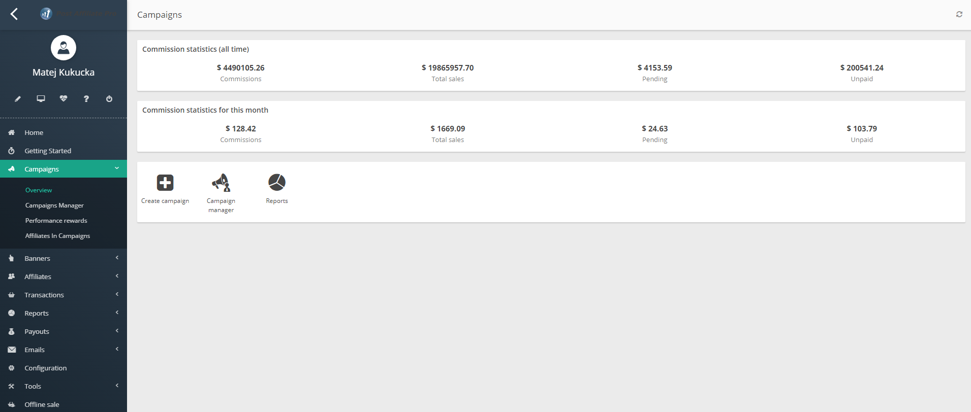 Post Affiliate Pro kampányok áttekintése