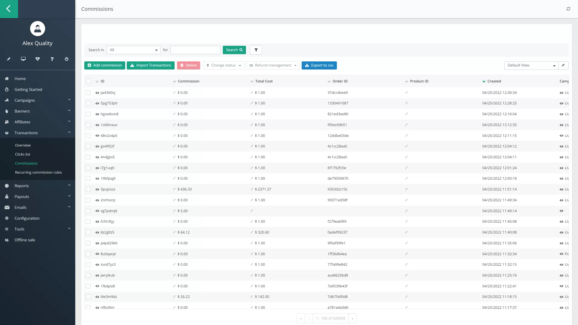 Post Affiliate Pro (verzió 5.11.19.7)