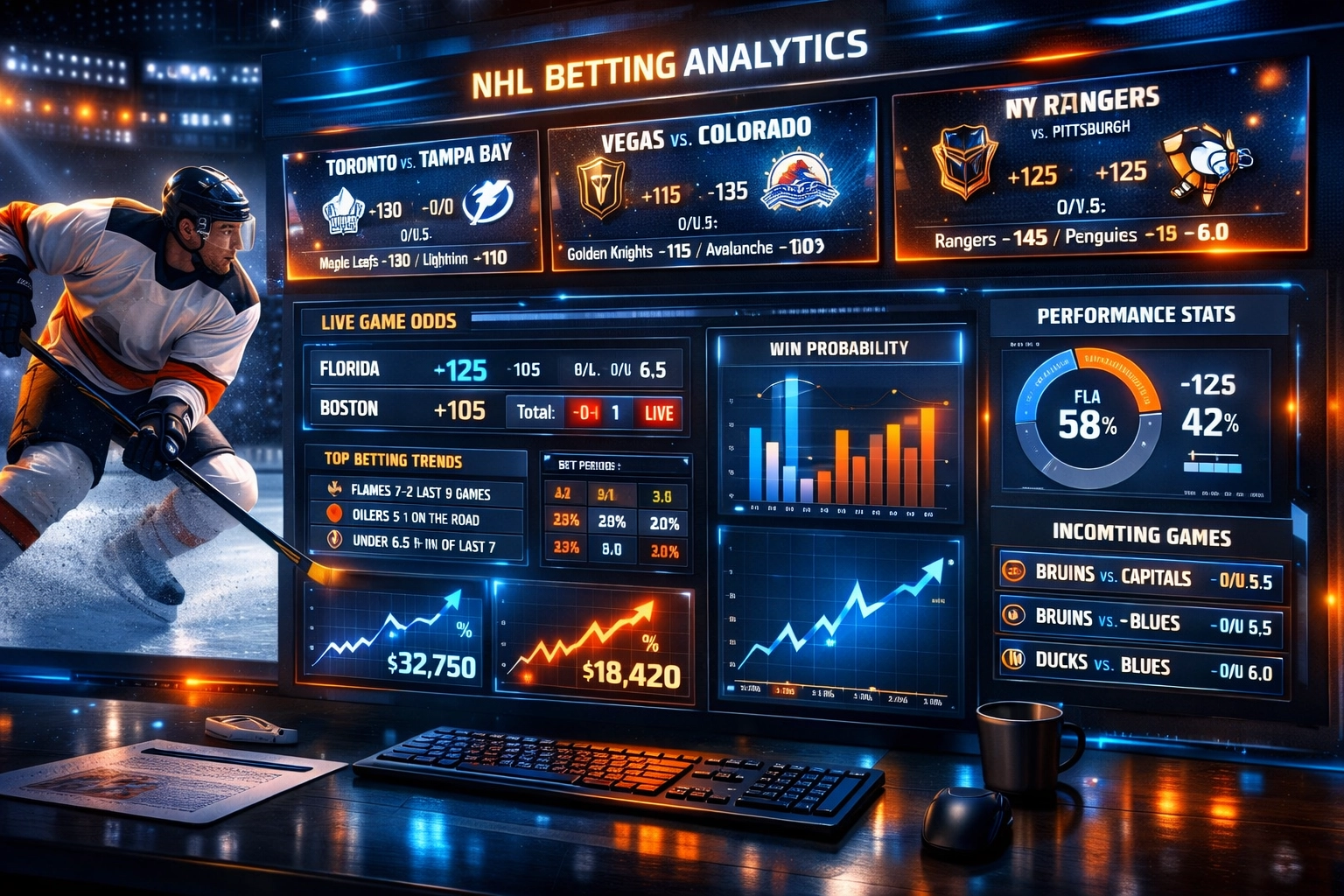NHL Betting Affiliate Marketing Dashboard