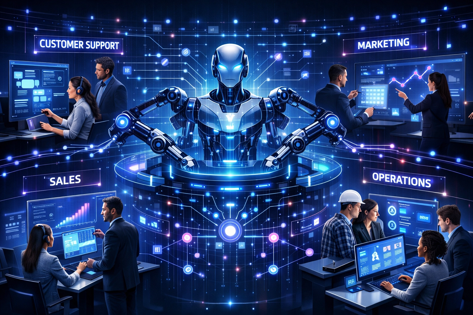 AI ügynökök üzleti munkafolyamatokat irányítanak több osztályon keresztül