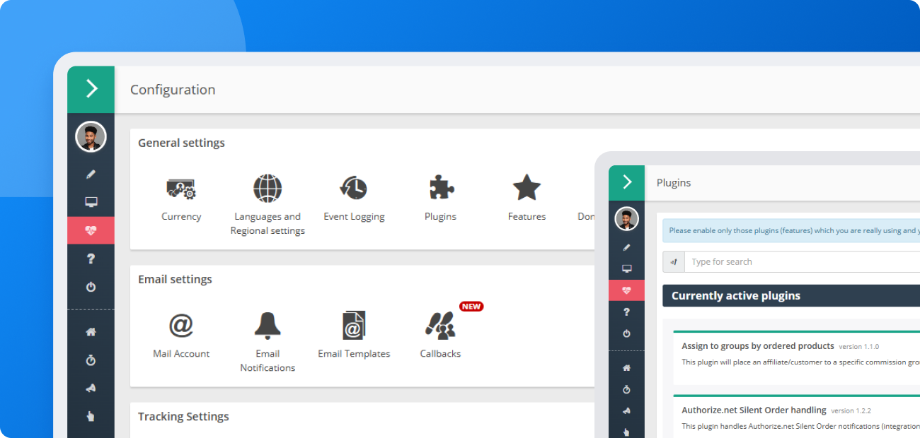 Screenshot of plugin configuration