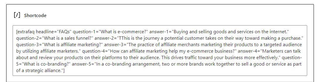 Post Affiliate Pro FAQ shortcode example