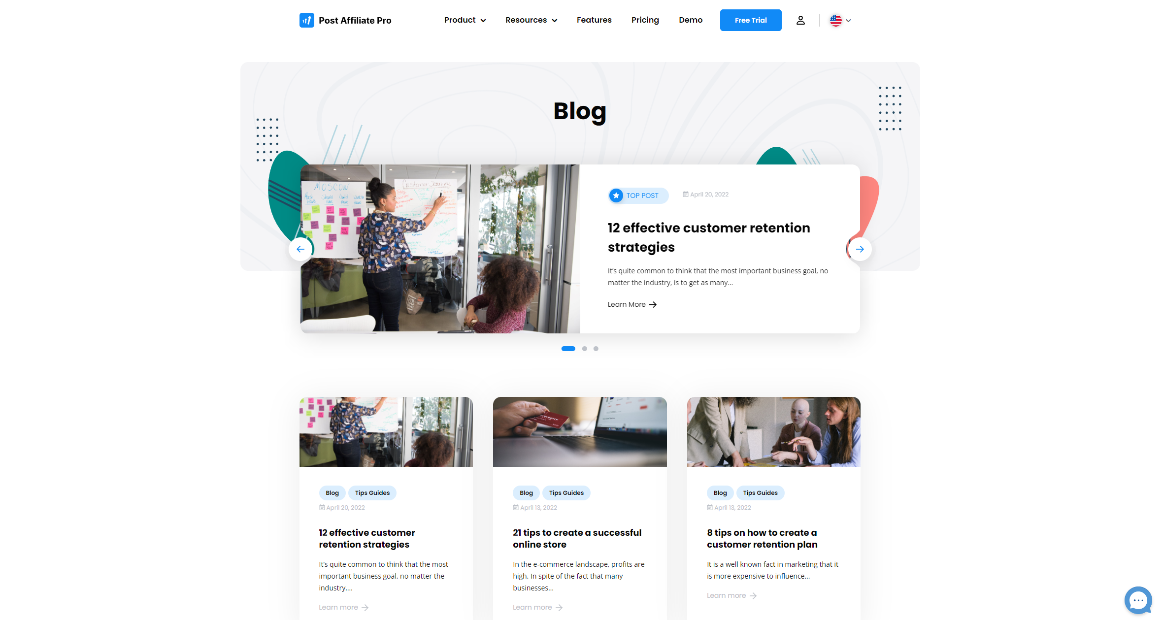 Post Affiliate Pro - kiemelt blogbejegyzések