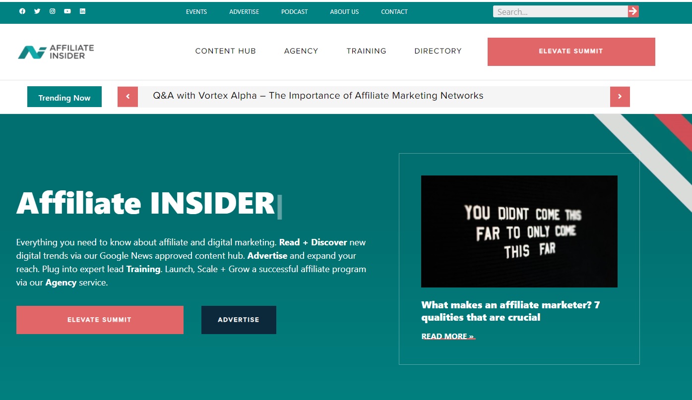 AffiliateINSIDER homepage