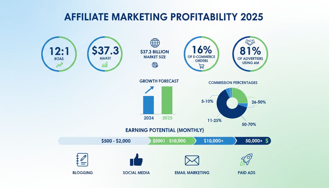 Affiliate marketing jövedelmezőségi mutatók és ROI statisztikák 2025-re