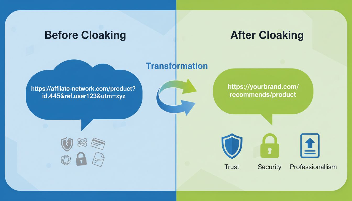 Affiliate link elfedése: összehasonlítás a rendezetlen URL és a tiszta, márkázott link között