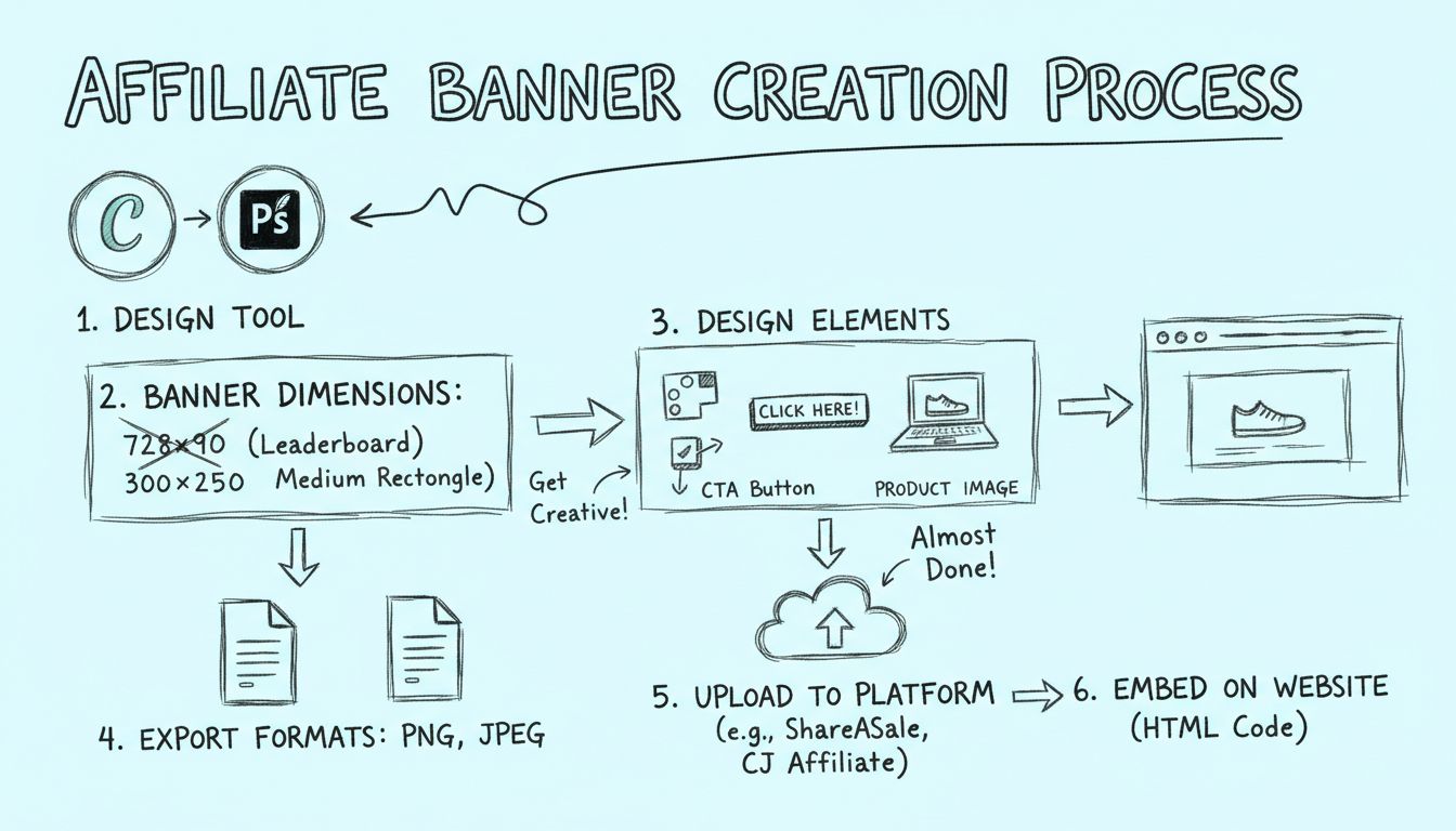 Affiliate banner készítésének lépései a tervezőeszköztől a weboldalba ágyazásig