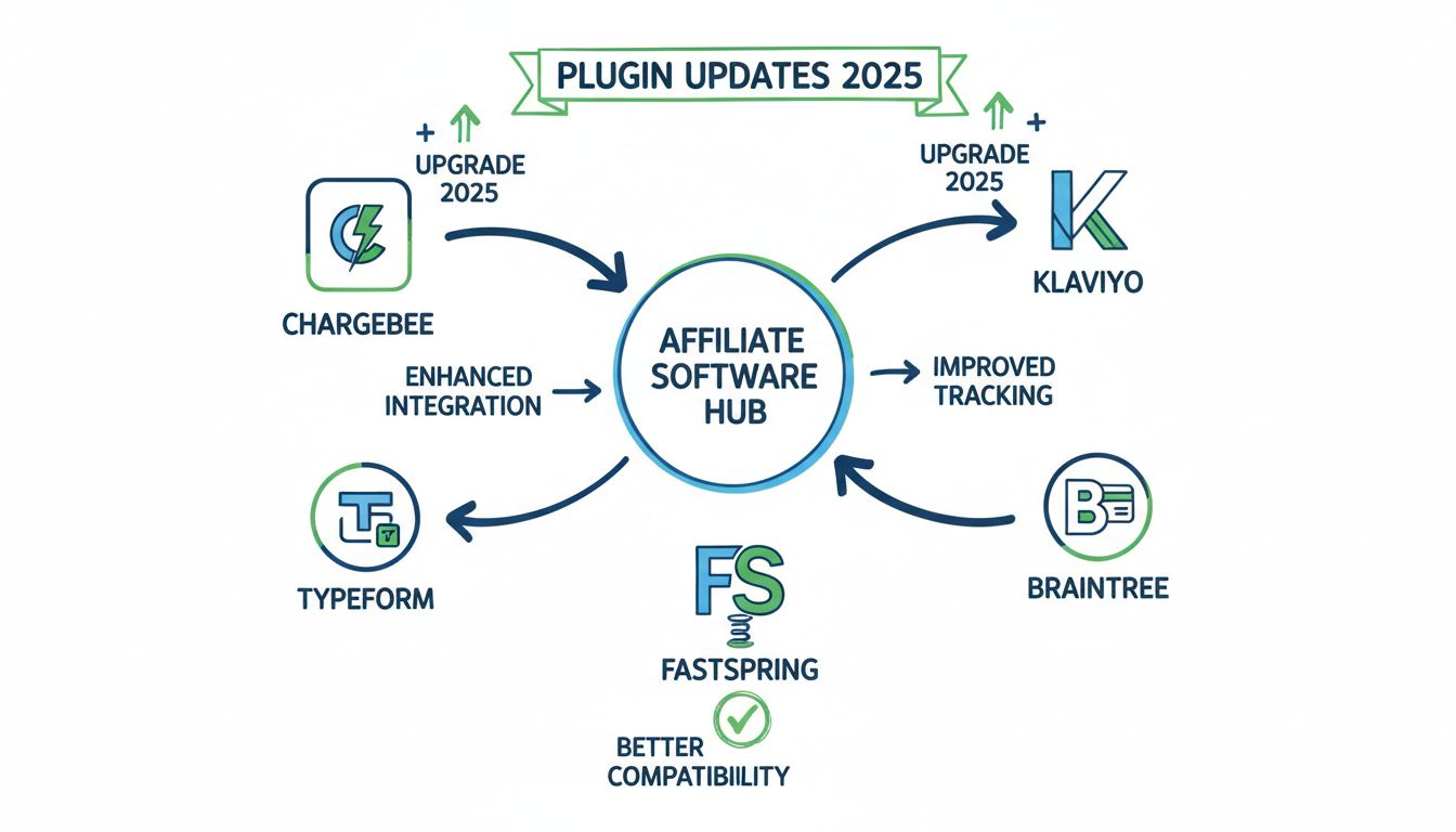 Plugin frissítések 2025: Chargebee, Typeform, Klaviyo, Braintree & FastSpring fejlesztések