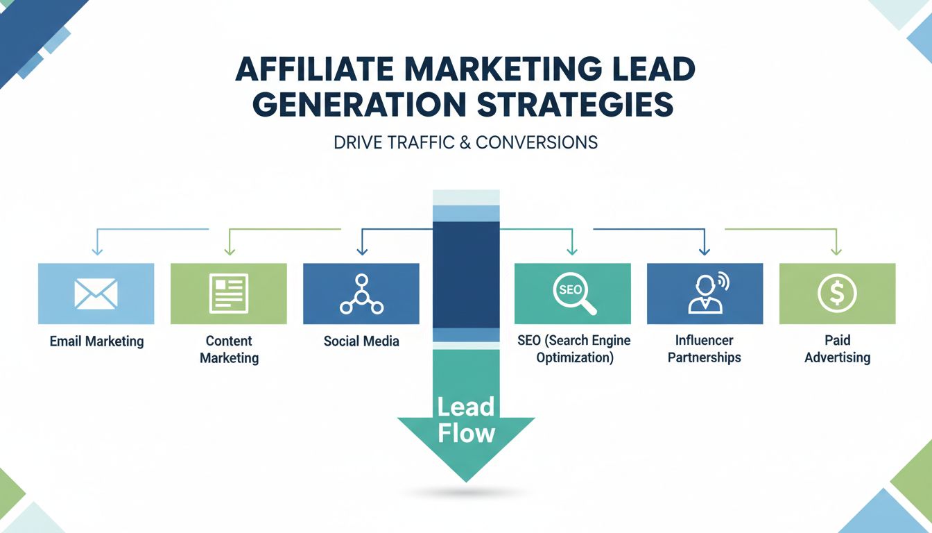 Leadgeneráló módszerek affiliate marketinghez: e-mail marketing, tartalommarketing, közösségi média, SEO, influenszer együttműködések és fizetett hirdetések