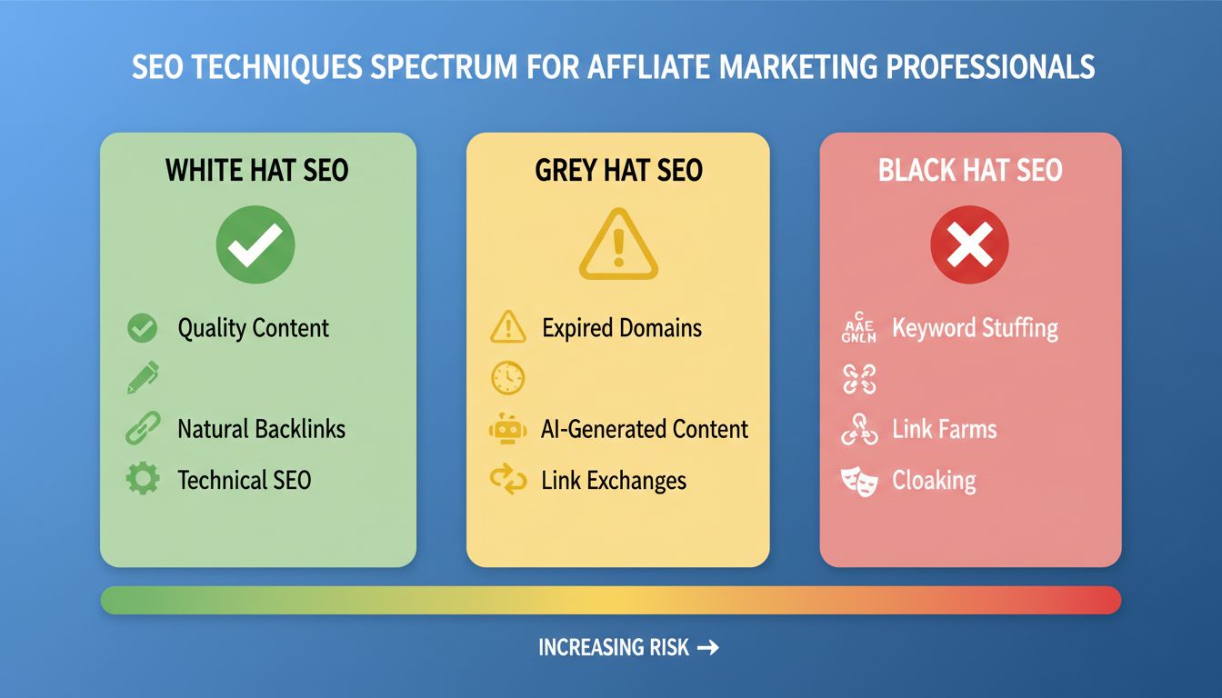 SEO Spektrum: White Hat vs Grey Hat vs Black Hat technikák összehasonlítása