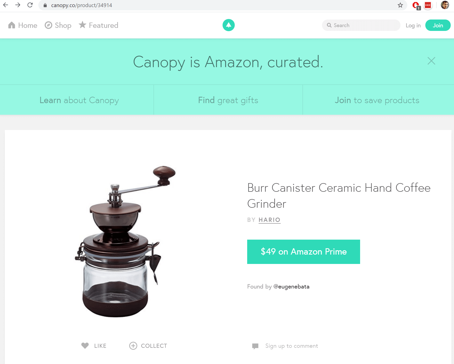 Canopy termék képernyőkép