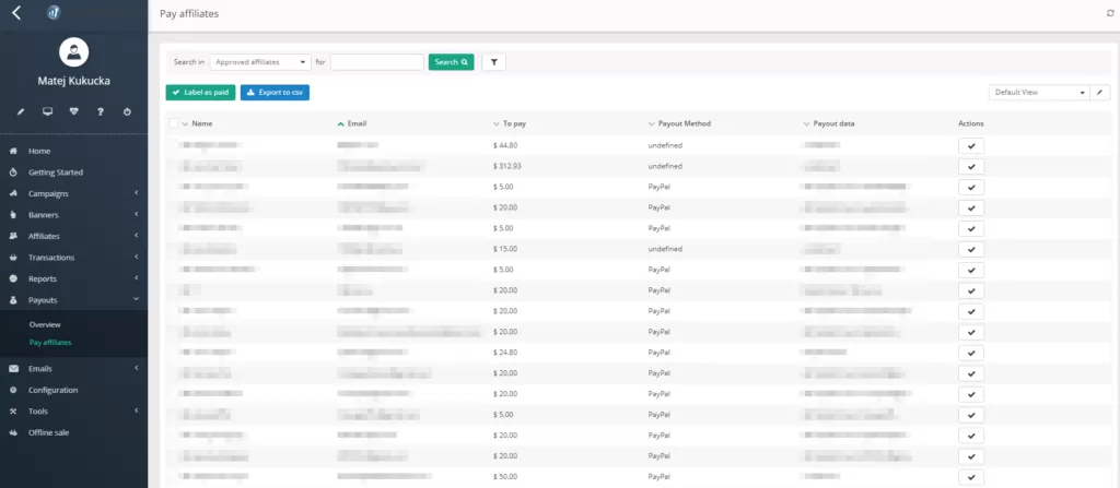 post affiliate pro payouts pay affiliates